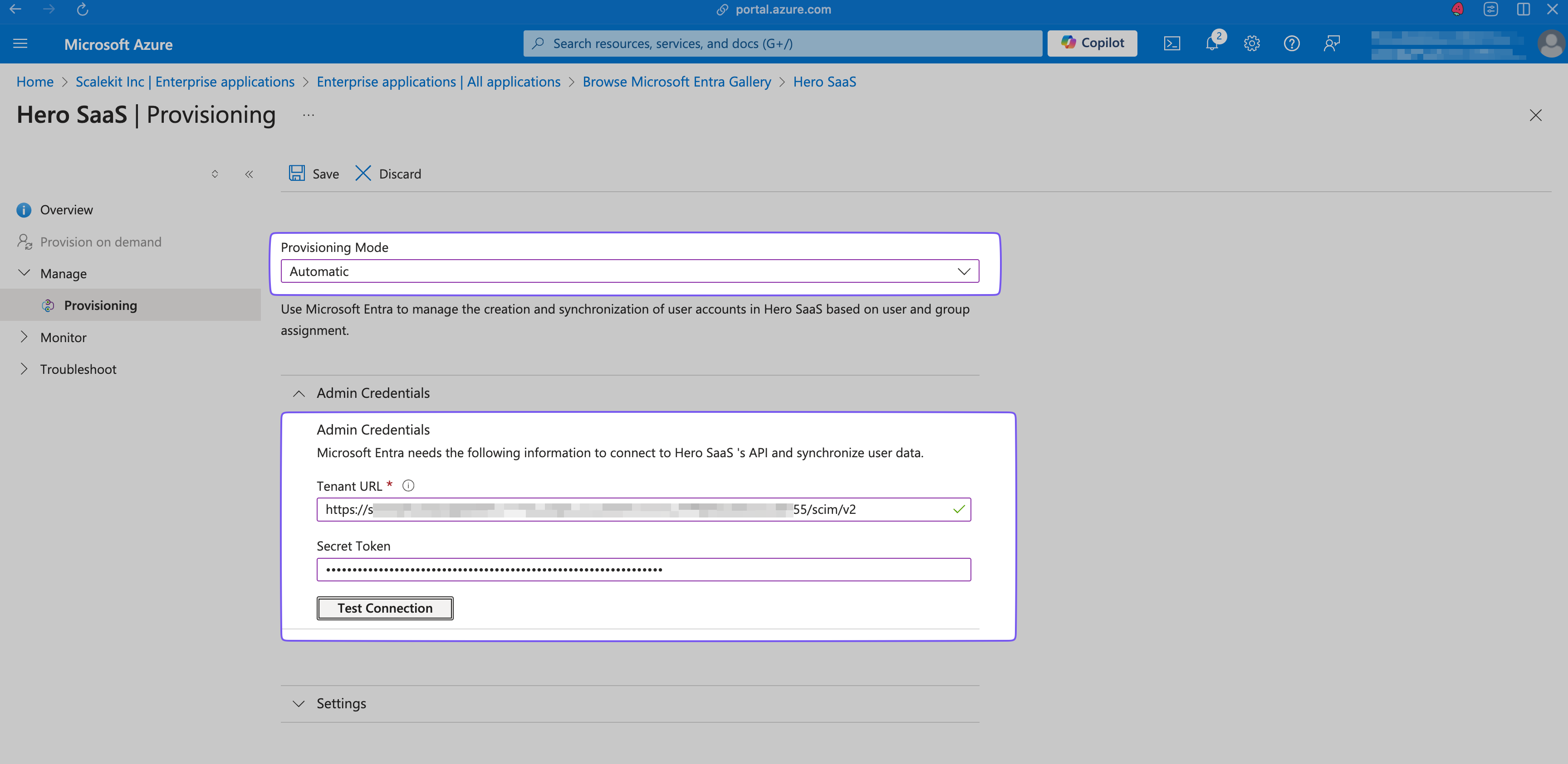 Setup Provisioning Mode and Admin Credentials.
